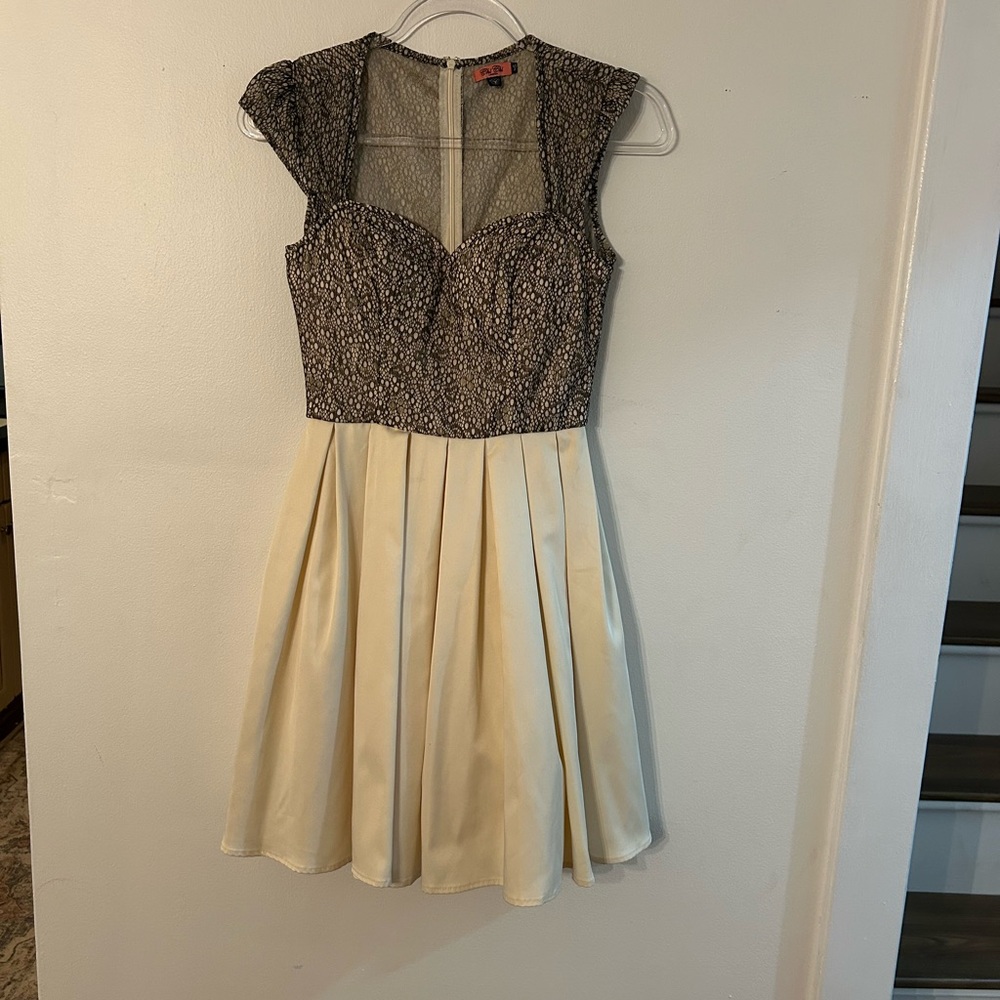 Chi Chi London Black and Gray A-Line Mini Dress